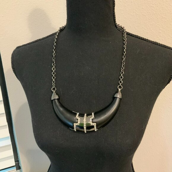 Kara Ross Black Hematite Gun Metal Collar Bracelet Necklace - Picture 3 of 8